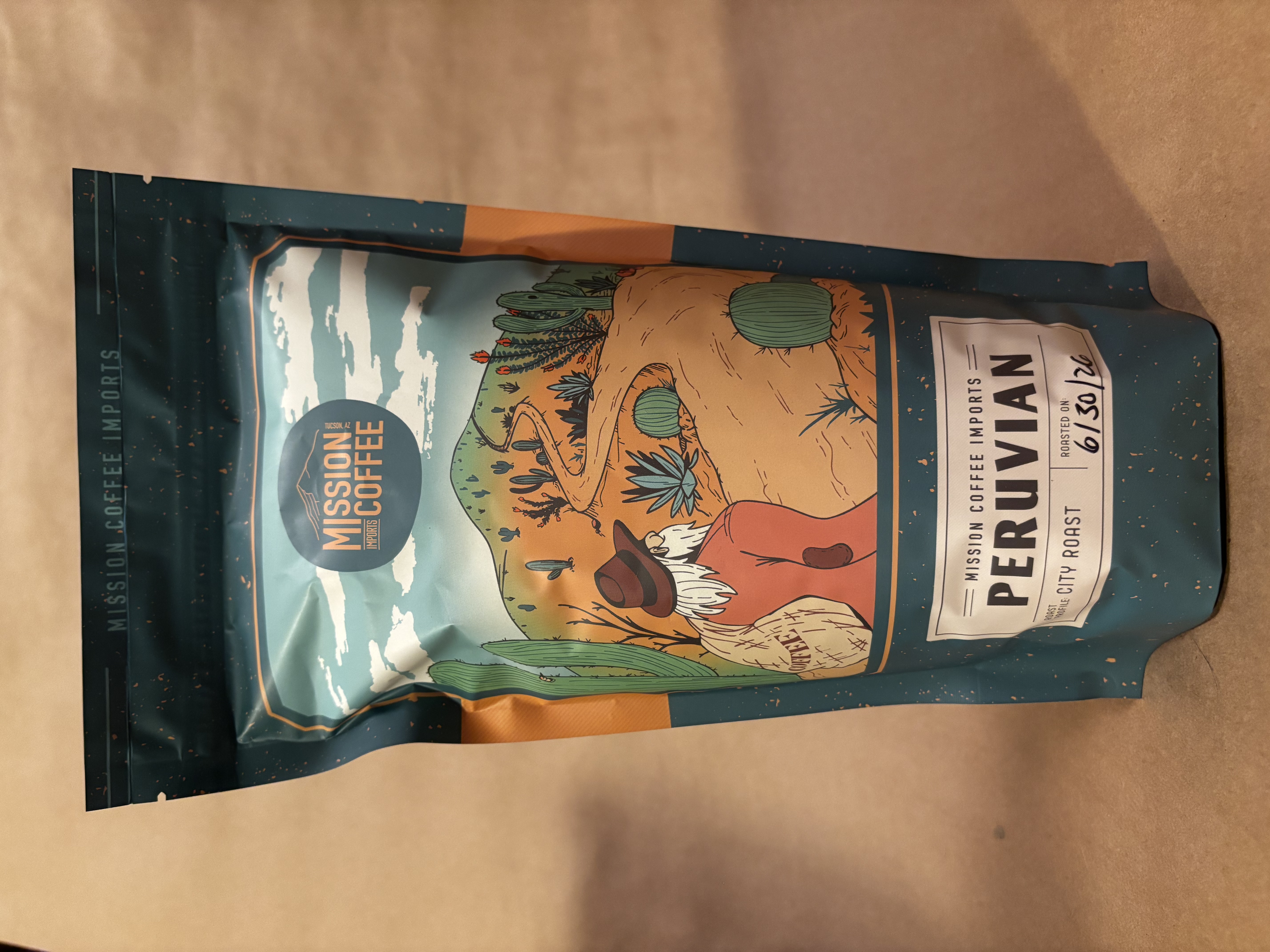 Peru Organic coffee bag from Mission Coffee Imports